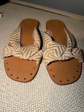 Universal Thread Braided Knot Slide Sandals in Tan